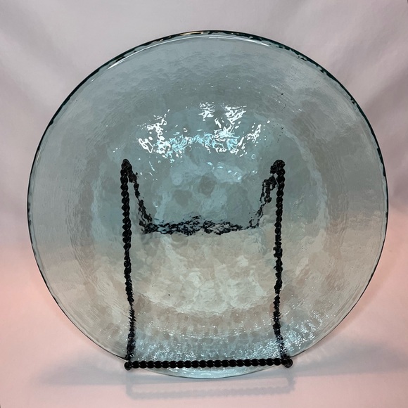 Authentic Fire & Light Recycled Glass Dinner Plate Aqua 11 inches Art